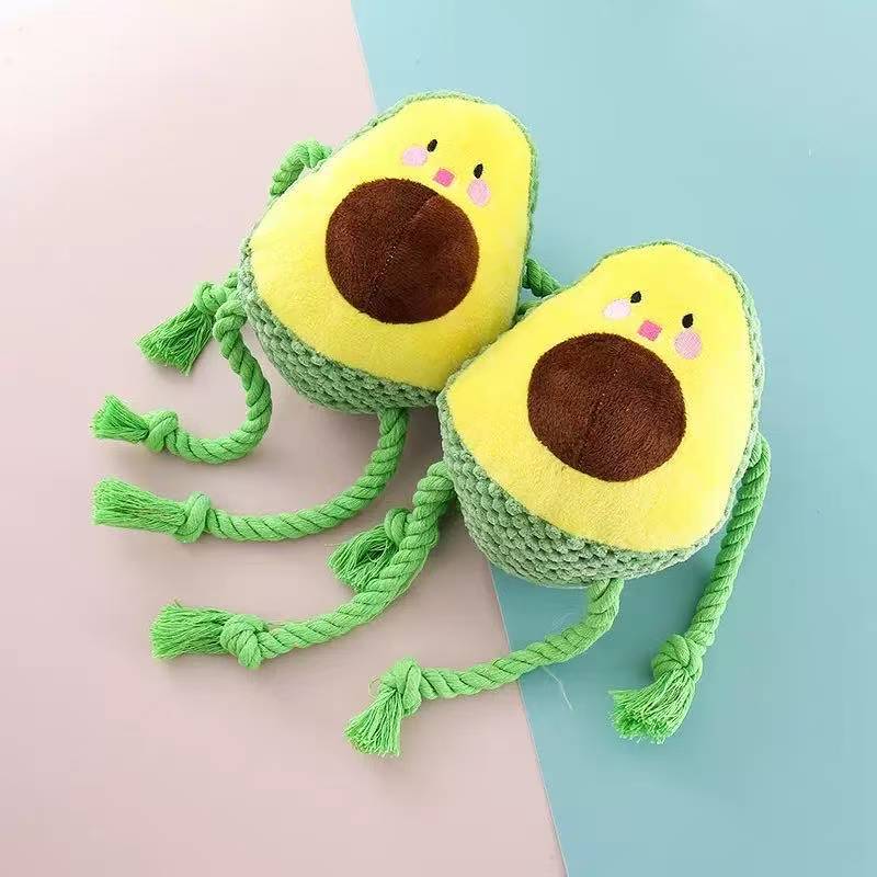 Nuevos juguetes de peluche de mascotas transfronterizas rojo aguacate almohada juguetes de perros molidores resistentes a la mordida artículos de mascotas