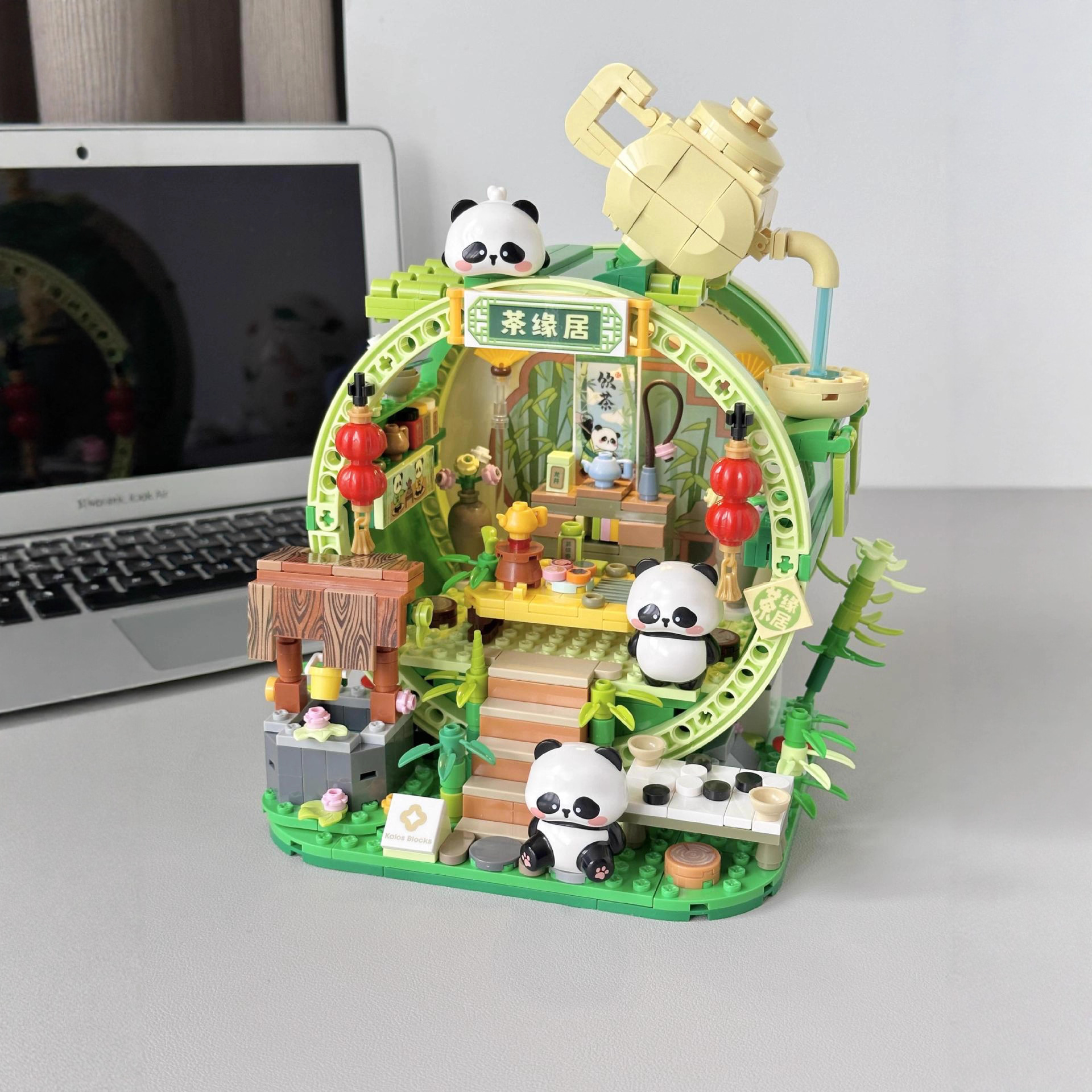 佳乐专熊猫竹居国潮茶舍积木玩具高益智diy拼装模型摆件儿童礼物
