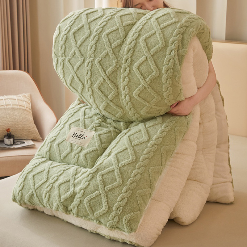 羊羔牛奶绒被子冬被棉被加厚保暖冬天宿舍单人学生冬季太空被芯褥