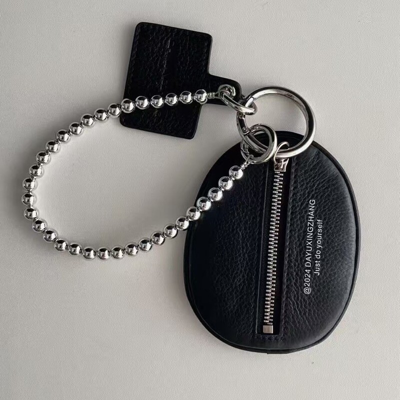 Daewoo Brand Zhang-Style Fashionable Accessory Bag Pendant Black Lychee Pattern Key Bag Internet Celebrity Mini Lipstick Bag
