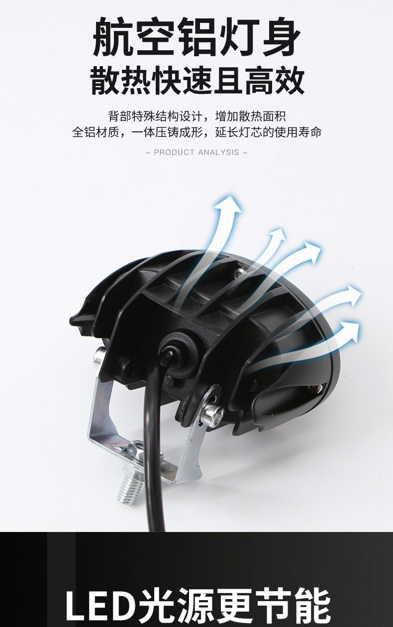 Electric vehicle headlights, high-intensity motorcycle LED headlights, ultra-bright tricycle modification, external 12V/60V auxiliary lights, spotlights