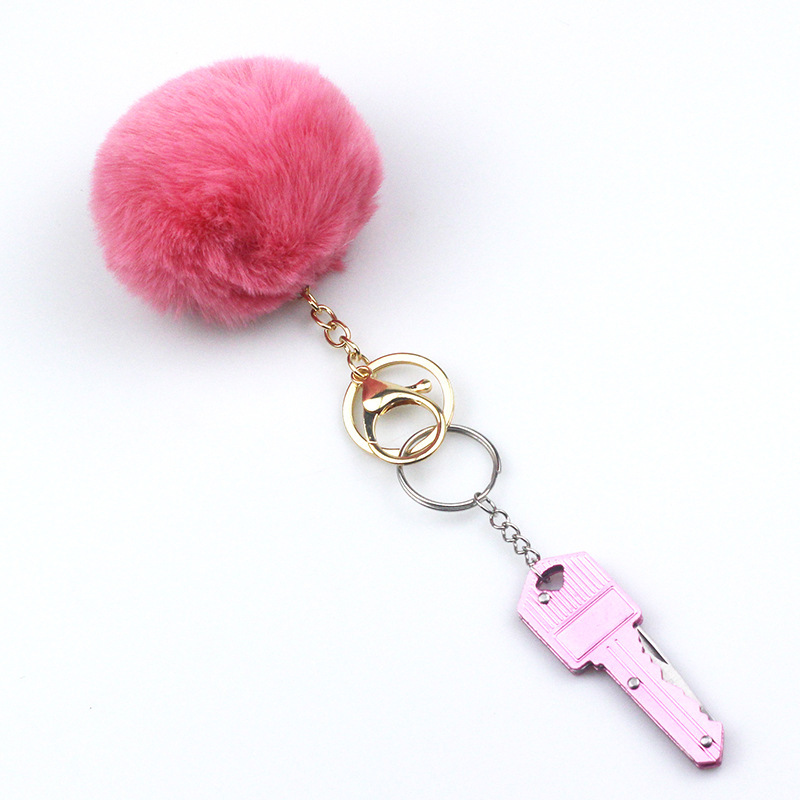 1 Piece Modern Style Geometric Plush Metal Bag Pendant Keychain display picture 5