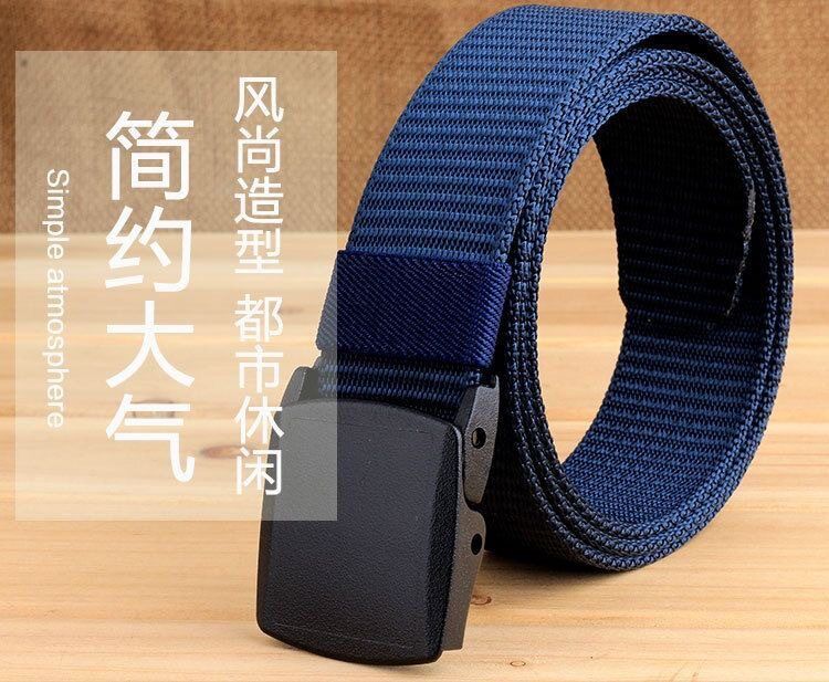 Men's Canvas Belt Student Military Training Sports Tactical Belt Outdoor Work Pants Versatile Thick Fabric Belt Cross-border Wholesale