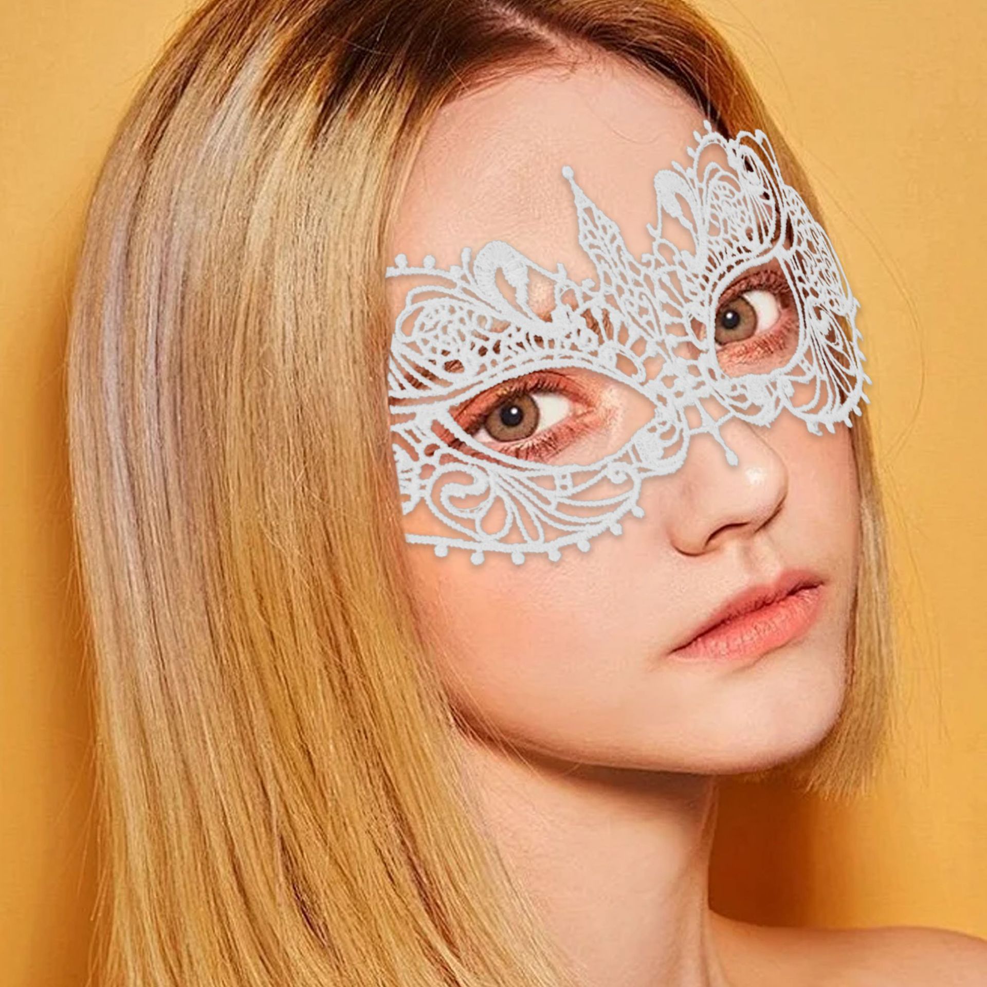 Carnaval máscara de encaje de venta transfronteriza máscara de maquillaje de fiesta de baile máscara de encaje amorfa máscara TK