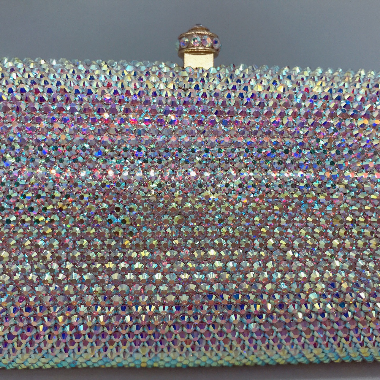 Túi clutch nữ đính đá rhinestone cầm tay hộp cứng dự tiệc — 10 # xanh ngọc chi tiết 52