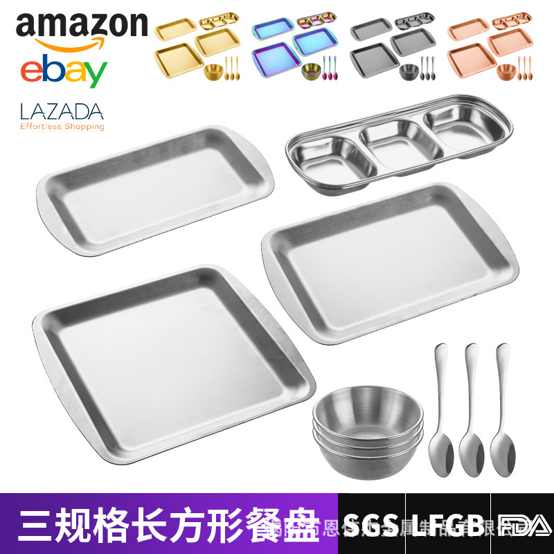Original Manufacturer Creative Dinnerware Set Korean-Style Divided Plates Bowls Spoons for Barbecue Restaurants and Home Use Food Preparation and Presentation Original Manufacturer Creative Dinnerware Set Korean-Style Divided Plates Bowls Spoons for Barbecue Restaurants and Home Use Food Preparation and Presentation