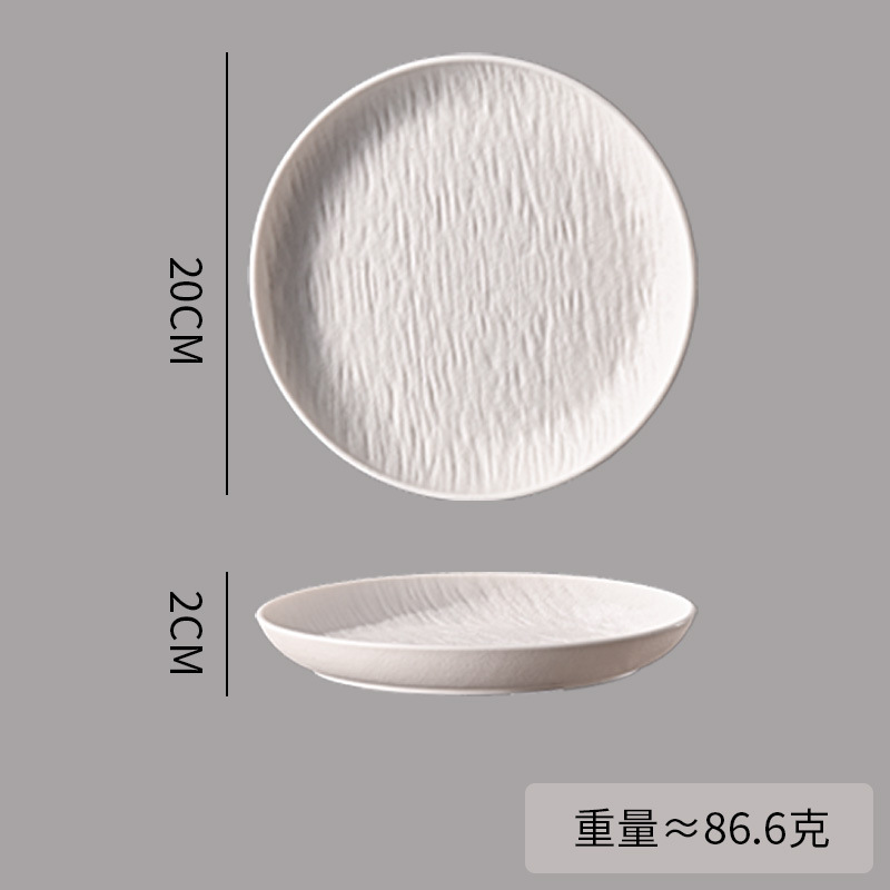 Plato de piedra de 20 cm, plato de carne de plástico, plato de arroz, plato de pasta, plato profundo japonés, plato de comida occidental, plato transfronterizo image 7