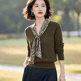 洋气欧货潮时髦超好看独特漂亮毛衣高端精致绿色针织上衣