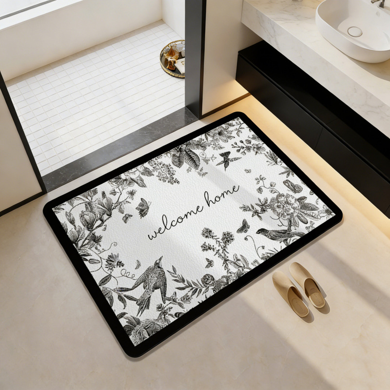 Light Luxury Style Diatomaceous Earth Multi-Scene Universal Water-Absorbing Leather Floor Mat, Non-Slip Water-Absorbing Foot Mat for Kitchen, Bathroom, and Entryway Light Luxury Style Diatomaceous Earth Multi-Scene Universal Water-Absorbing Leather Floor Mat, Non-Slip Water-Absorbing Foot Mat for Kitchen, Bathroom, and Entryway