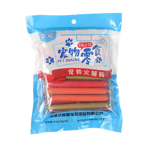 Handsome pet snacks for cats and dogs Teddy dog ​​training reward snacks kitten snacks ham sausage 30 pieces