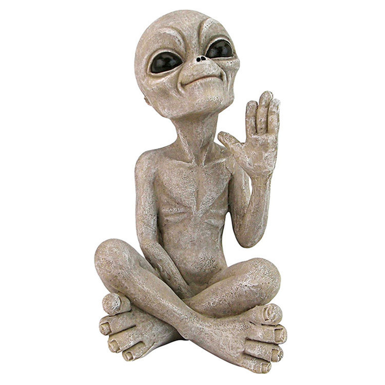 Resin statue樹脂宇宙人ufo屋外小人花園像装飾|undefined