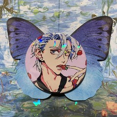 Jojo's Bizarre Adventure Badge Laser Broken Glass Badge Tinplate Peripheral Brooch Bag Accessories