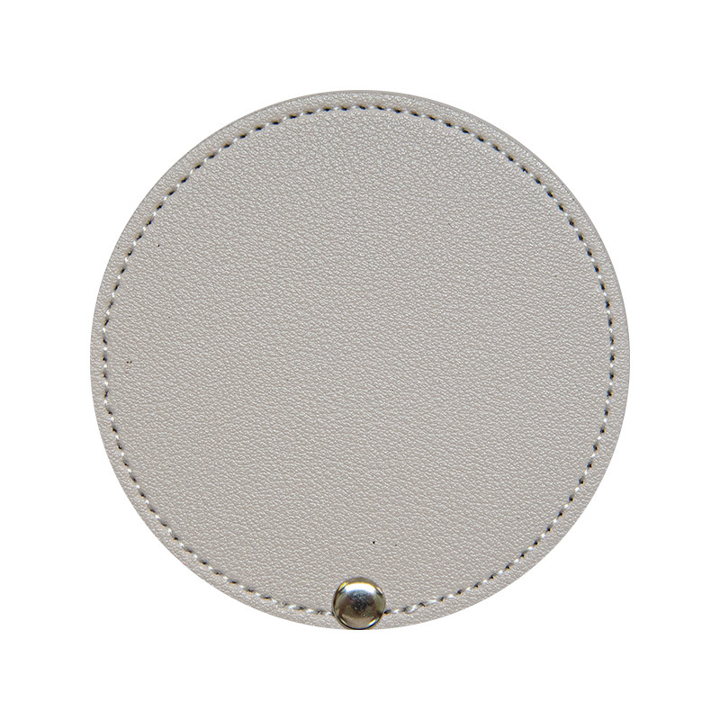 Regalo portátil pu maquillaje espejo moda publicidad regalo belleza espejo fábrica al por mayor giratoria cuero maquillaje espejo