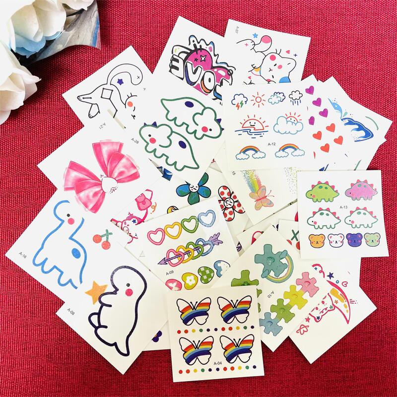 Color Super Cute Small Figure Letter Tattoo Sticker Waterproof Men's and Women's Lasting Simulation Ins Style Advanced Tattoo Sticker Color Super Cute Small Figure Letter Tattoo Sticker Waterproof Men's and Women's Lasting Simulation Ins Style Advanced Tattoo Sticker