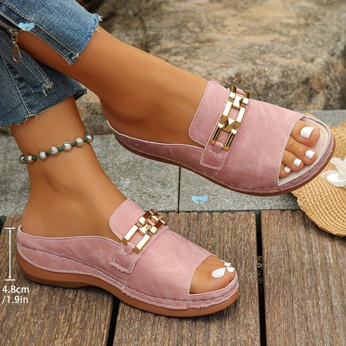 Chic Plus Size Women's Summer Sandals Comfy Wedge Heel