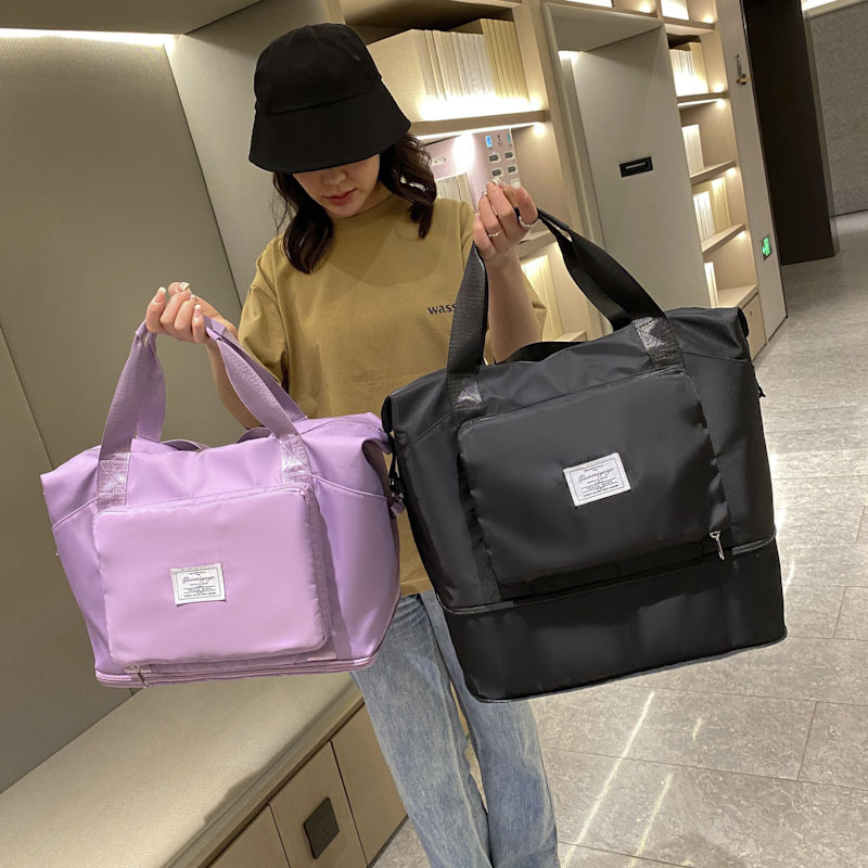 Bolsa de viaje plegable portátil de corta distancia para mujer bolsa de almacenamiento de espera de viaje de gran capacidad bolsa de equipaje de entrega de una pieza Bolsa de fitness