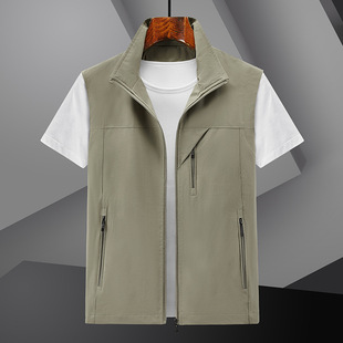 Spring and Autumn Waistcoat Vest Outdoor Fishing Multi-pocket Sleeveless Jacket Men's Group Buying plus size Jacket Vest