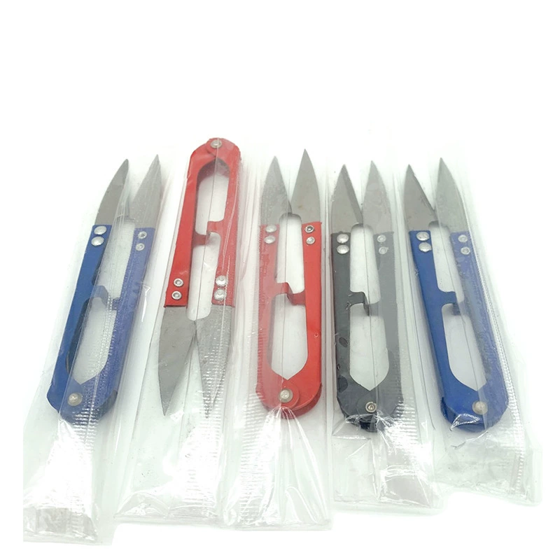 U-образные пластиковые ножницы для пружинной пряжи ножницы для вышивки крестиком ножницы для рыбной нити независимая упаковка Цветные Ножницы для пряжи