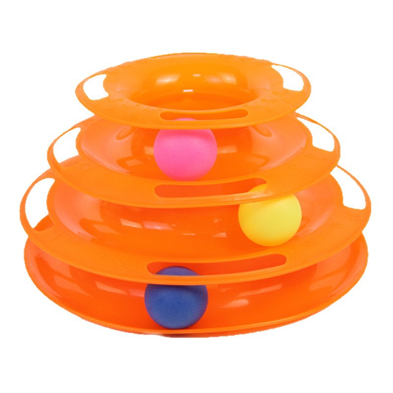 Turntable de 3 Capas para Gatos de Plástico Interactivo