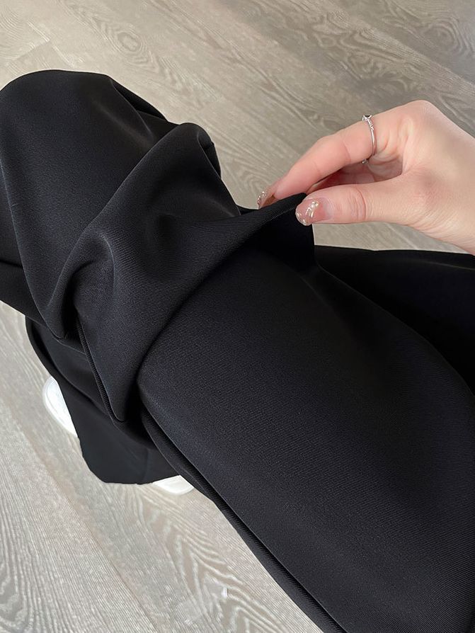 Pantalones de traje de pierna ancha para mujer, novedad primavera 2026, pantalones casuales de cintura alta y caída recta para figuras pequeñas, ideales para primavera y otoño.