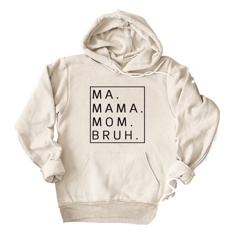 Amazon deseo transfronterizo europeo y americano Comercio exterior MA MAMA mamá Bruh carta impresión casual suéter con capucha