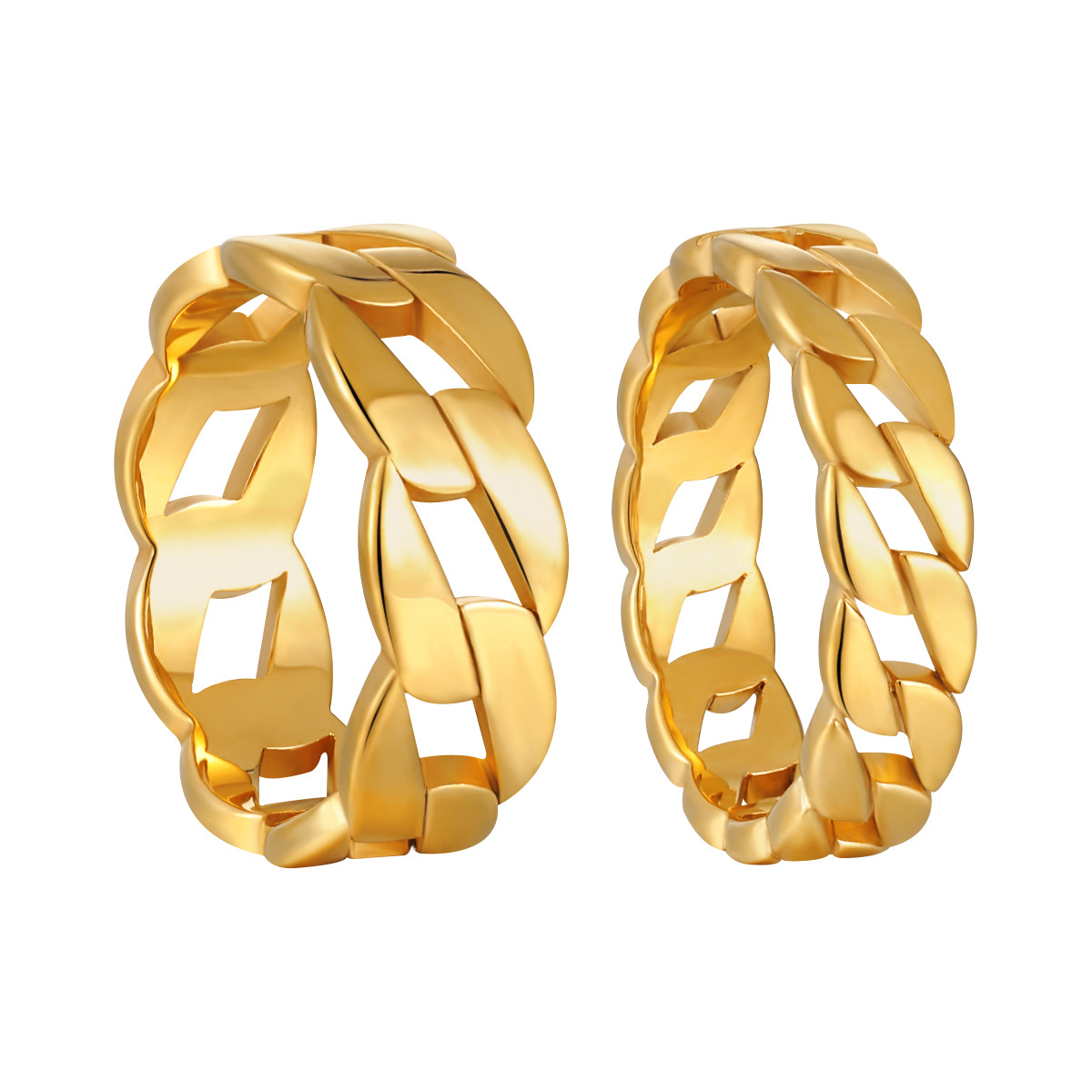 Wide Cuban Chain Ring In Titanium Steel Minimalist Unisex Design_voghion.com