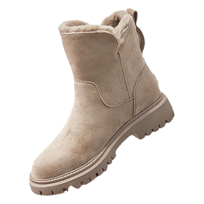 Botas de nieve para mujer 2023 Invierno nuevos zapatos de mujer forrados de lana botas calientes AliExpress zapatos de algodón grueso botas de mujer del Noreste
