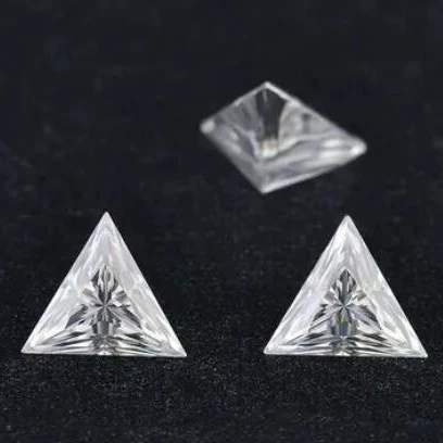 Муассанит прямой треугольник TRIANGLE ультра-белый D-цвет культивированный бриллиант EX огранка сантиметровый камень основной камень свободный камень