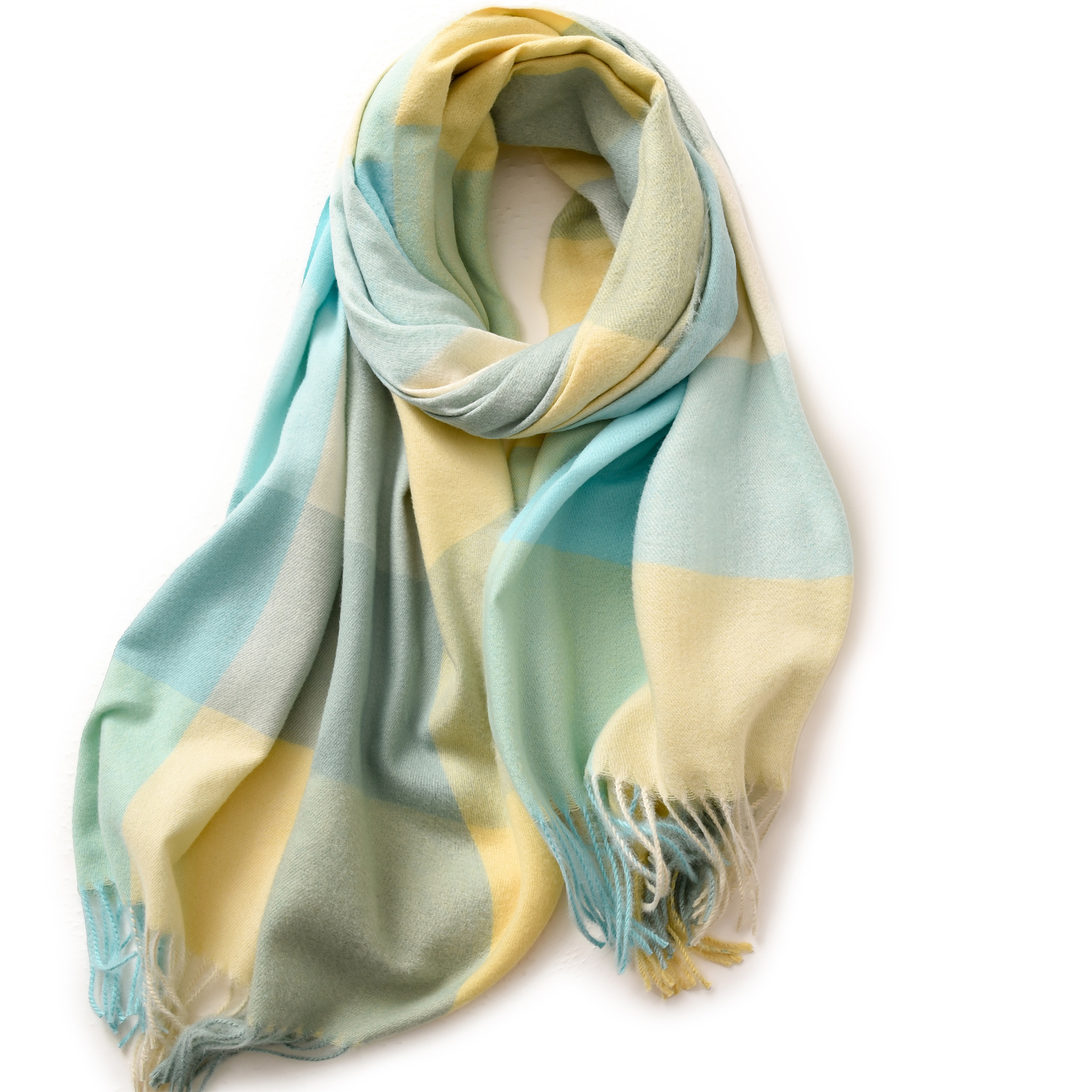 Buñuelo a cuadros para mujeres de otoño y invierno explosión de cachemira caliente buñuelo de oficina con buñuelo de alta calidad para mujeres de invierno