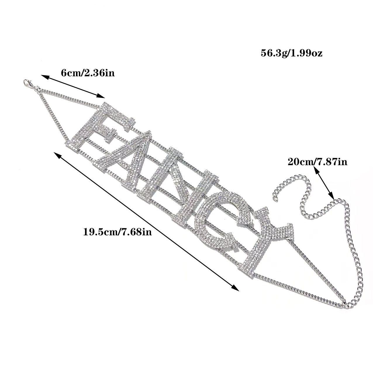 Multi Layer Hip Hop Choker With Rhinestone Letter Charm_voghion.com