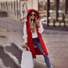 Colored long down jacket with hood, keep warm cardigan, vest, 2023, European style