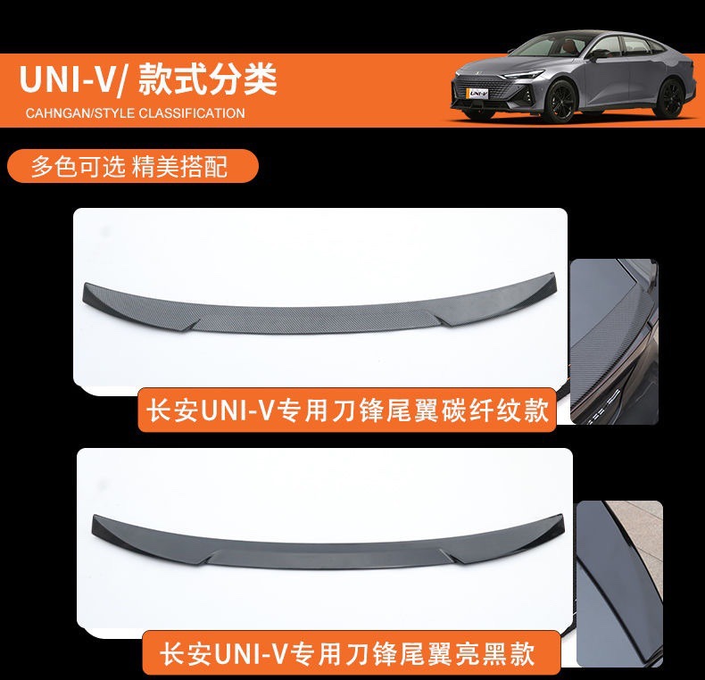 Suitable for Changan Univ Windproof Rear Wing Car Modification Fixed Wind Wing Spoiler Wing No-Drill Accessories