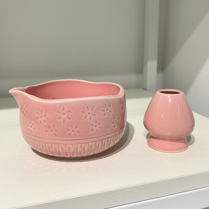口付き抹茶ボウル、陶器製日本抹茶ボウル、抹茶ツール、茶筅、宋代茶セット、大腹ボウル|undefined
