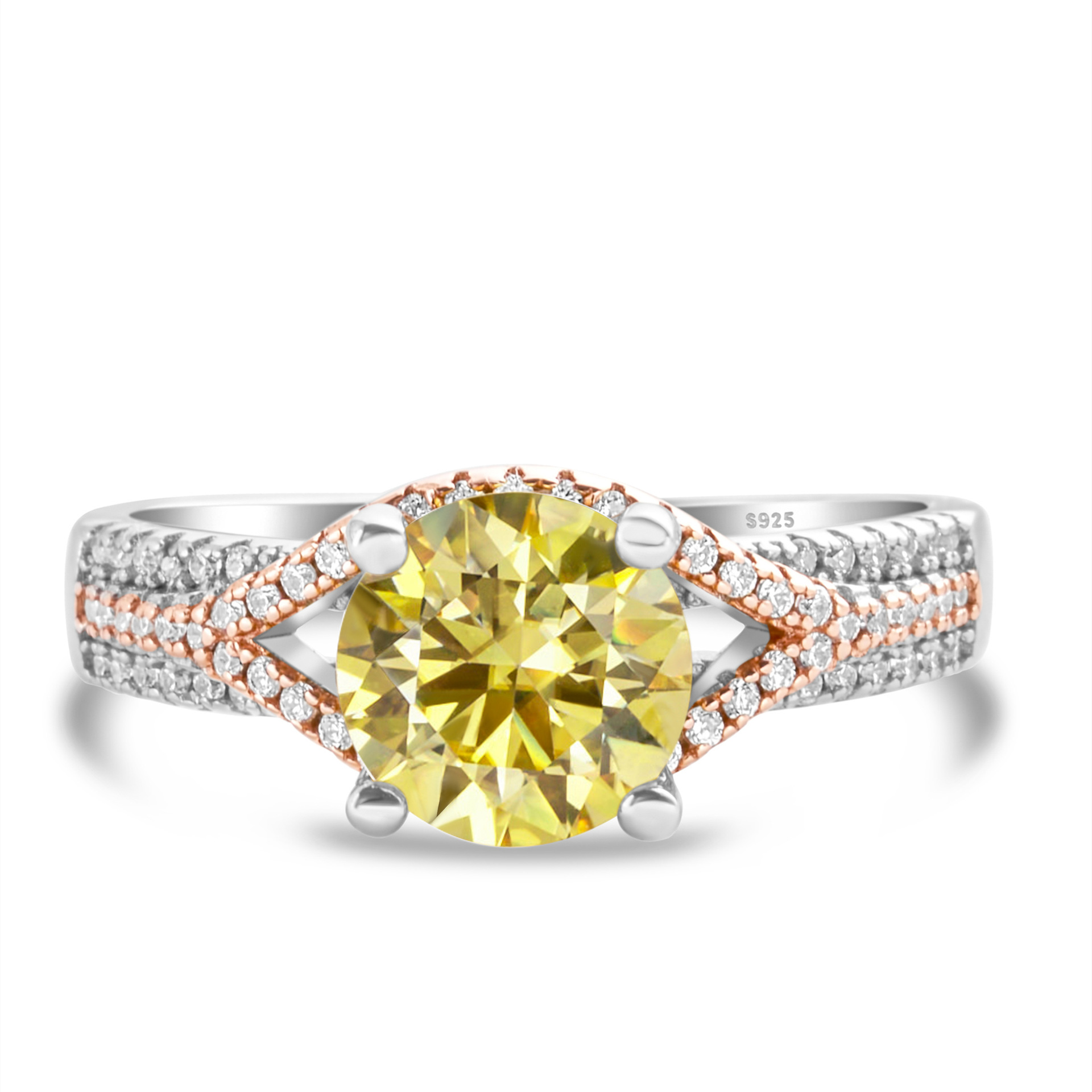 Anillo de flores de automóviles anillo de diamantes de moissan anillo de plata femenino exagerado oro anillo de diamantes de dos colores anillo de chatarra en vivo suministro