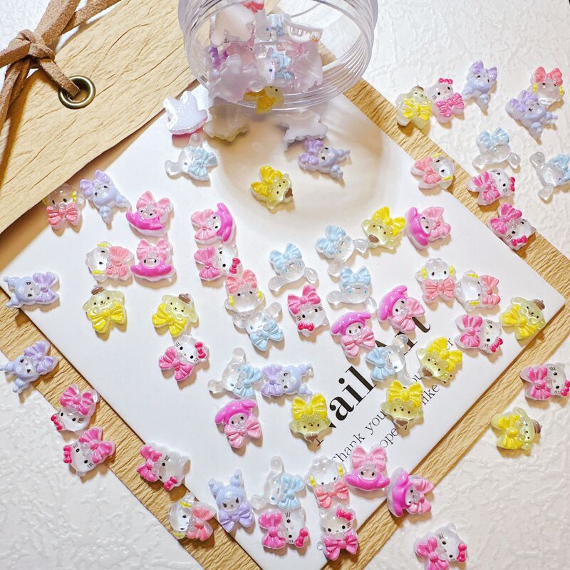 New Cartoon Cinnamon Dog Kt Cat Nail Art Accessories Cute Bow Sanrio Nail Phone Case Resin Accessories New Cartoon Cinnamon Dog Kt Cat Nail Art Accessories Cute Bow Sanrio Nail Phone Case Resin Accessories