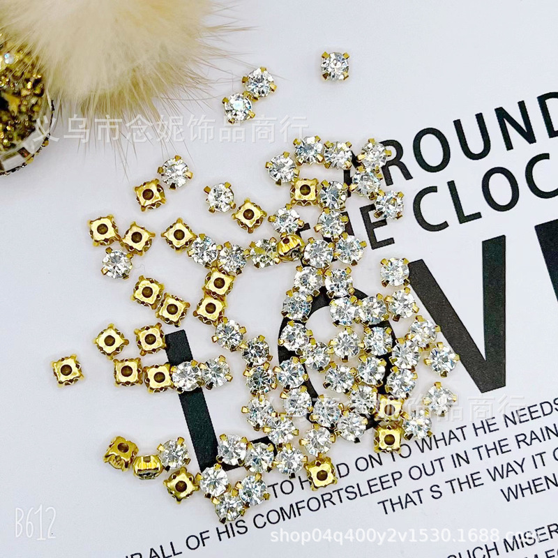 4mm-10mm Hand-sewn Hollow Single Claw Glass DIY Shoe Bag Crafts Nail Art Clothing Accessories Accessories