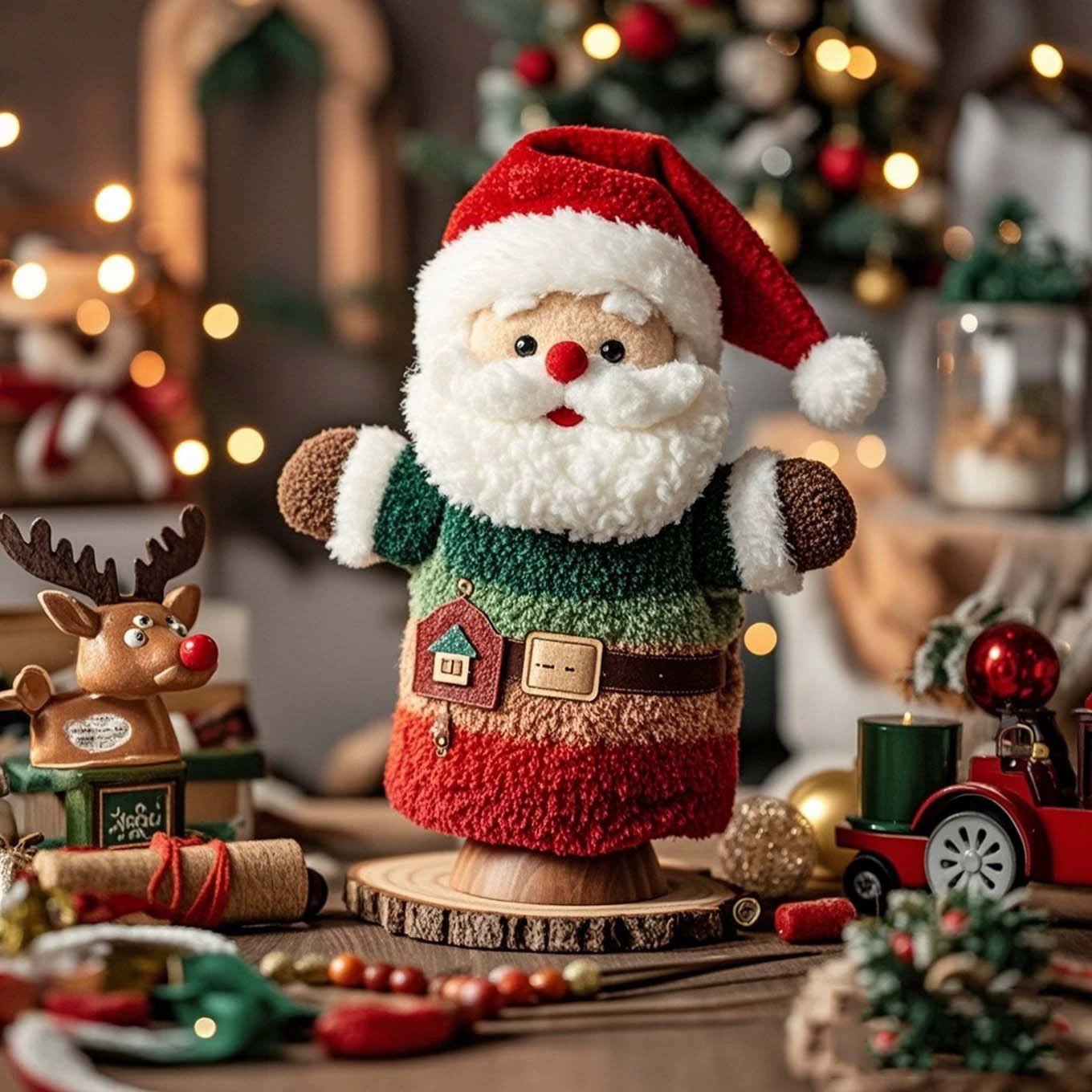 Рождественское украшение, стоящая кукла Санта-Клауса, креативный новый рождественский рюкзак, кукла старика, украшения