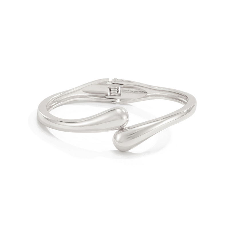 欧美跨境饰品 时尚感水滴光面开口手镯 几何个性波浪手环bracelet|undefined