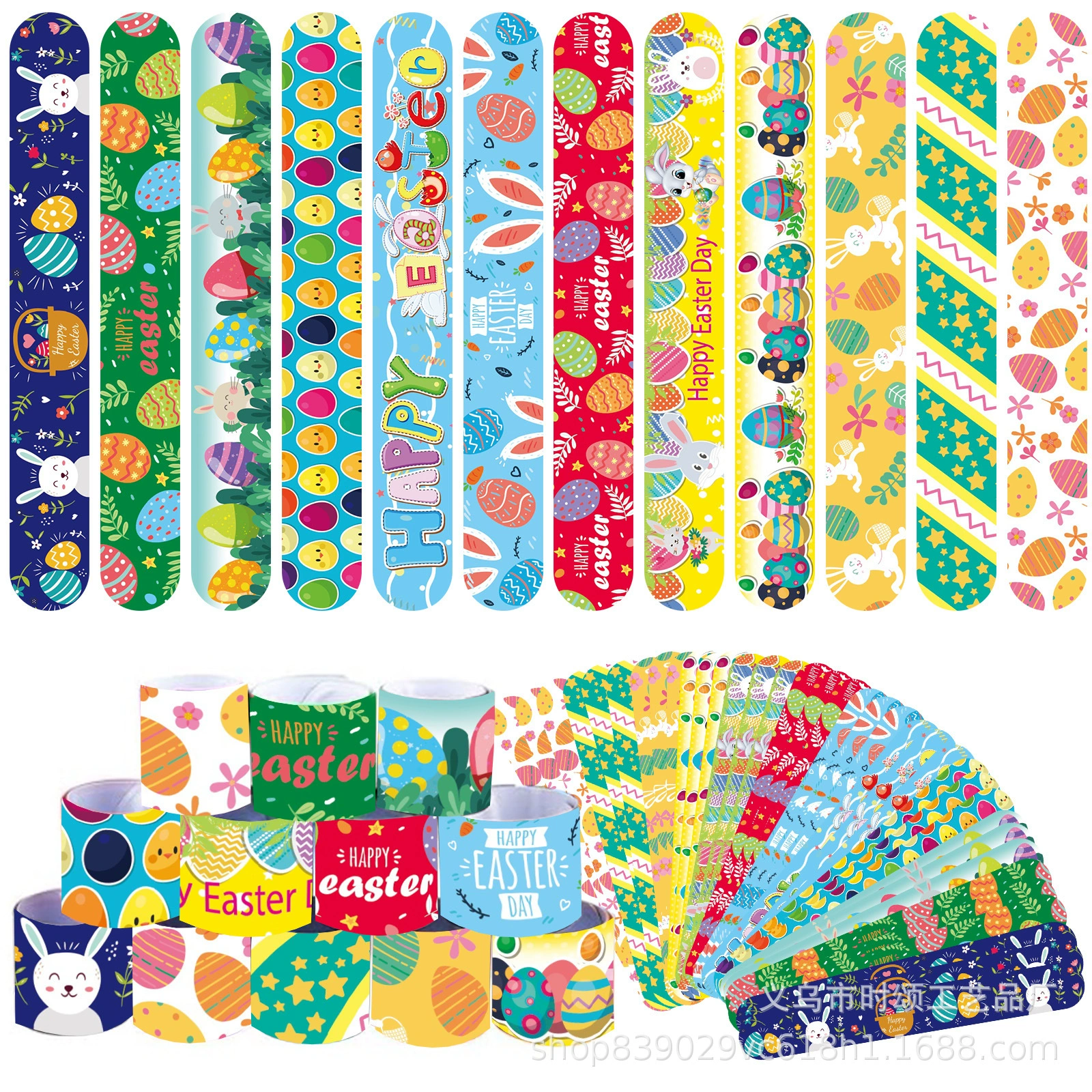 Трансграничный Пасхальный браслет с защелкой, пасхальное яйцо, детский мультяшный Подарочный браслет для вечеринки