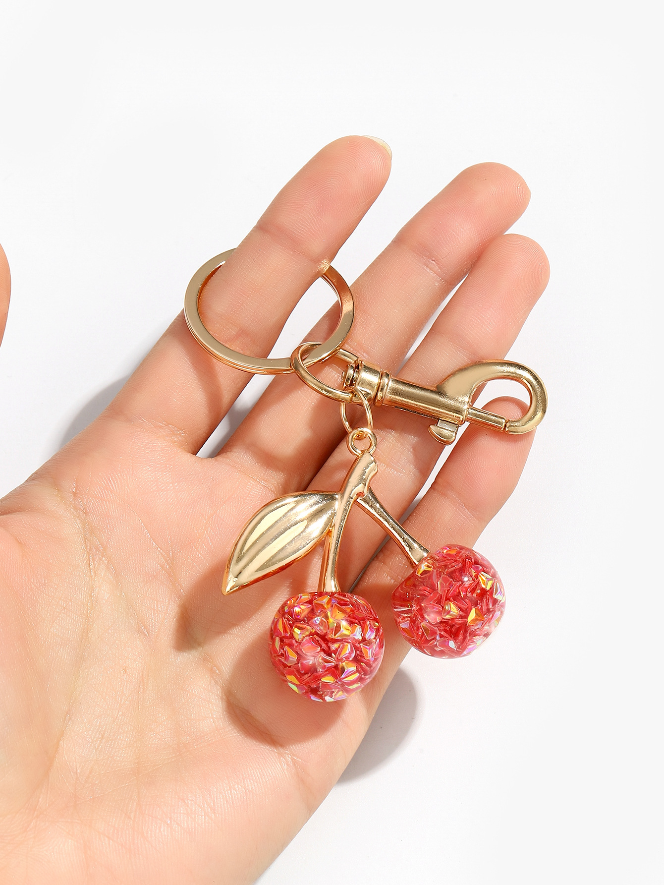 30g Weight Keychain Classification 1 Piece Quantity Casual, Daily Occasion Alloy, Resin Material Cherry Pattern Unisex Gender Sweet Style Sweet Cherry Alloy Resin Unisex Keychain 3