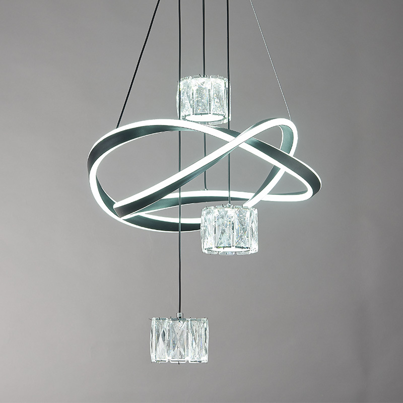 Candelabro de restaurante de lujo ligero creativo moderno, lámpara de cristal, dormitorio principal led para el hogar, lámpara de sala de estar de alta gama, lámpara Zhongshan