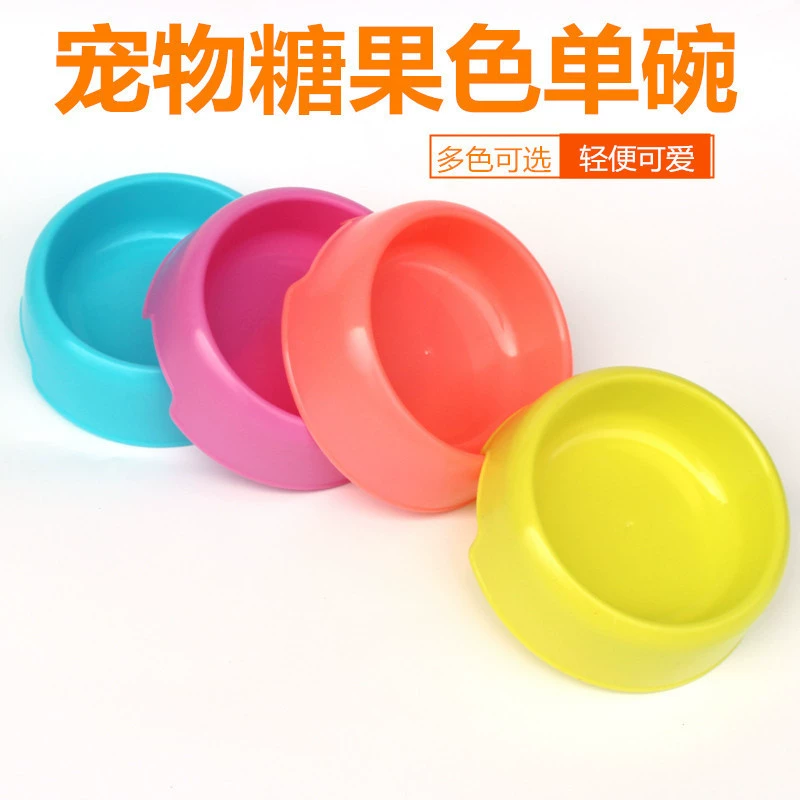 Оптовая продажа практичная пластиковая миска для домашних животных конфеты цвет собачий миска круглая миска для кошек миска для кормовых животных миска для рисовых мисок