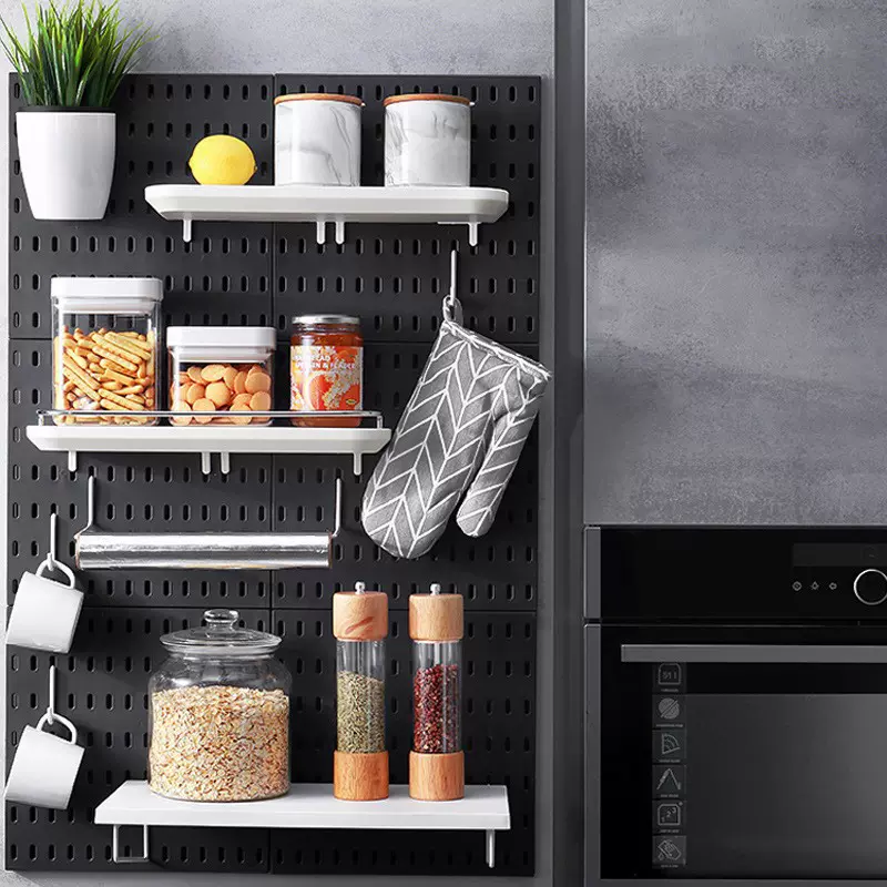 免打孔洞洞板收纳架隔板家用墙壁厨房浴室宿舍墙上储物置物架