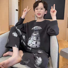 男童睡衣儿童春秋季薄款宇航员卡通长袖长裤套装中大童萌娃家居服