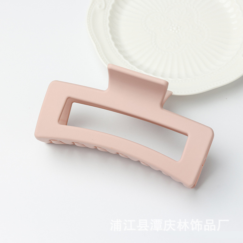 TCB硅胶抓夹高级感盘发后脑勺方形纯色鲨鱼发夹简约橡皮防摔头饰|undefined