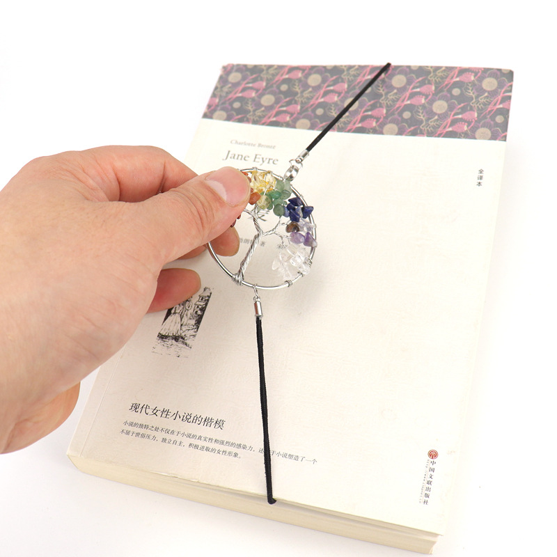 20g Weight Bookmark Stationery Type 1 Piece Quantity Learning, School Occasion Filament, gravel, Copper Wire Material Life Tree Pattern Retro style 1 Piece Life Tree Learning School Filament Gravel Copper Wire Retro Bookmark 3