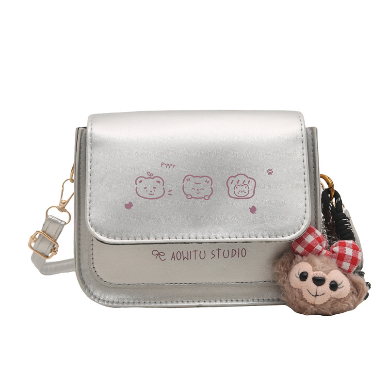 Bolso de mujer de color contrastante 2025 nuevo estilo de estilo de impresión de moda extranjera, bolso de hombro simple, bolso de mochila dulce