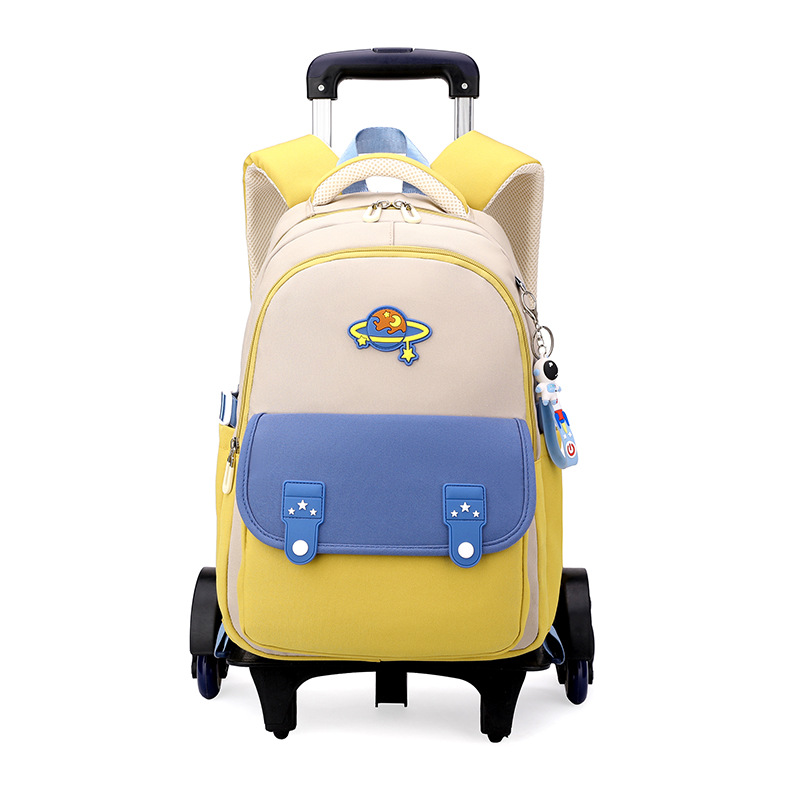 Mochila infantil de pescado natural para estudiantes de primaria grados 1 - 3 - 4 mochila de tirón para subir escaleras mochila de doble propósito al por mayor transfronteriza