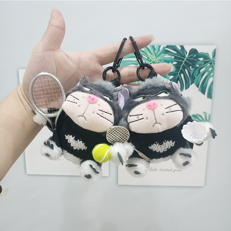 新しいアスリートルシファードールペンダントバドミントン猫ガールバッグペンダント人形ぬいぐるみ卸売|undefined