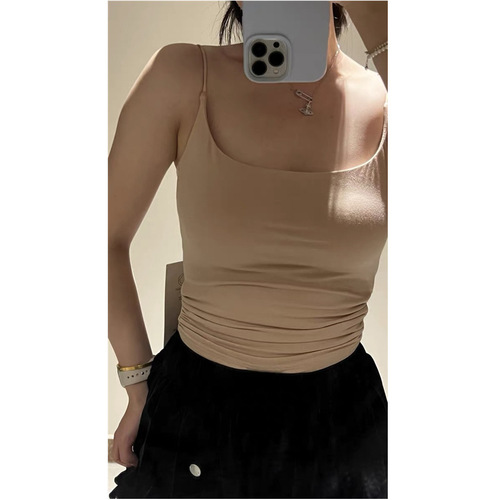 Apricot super soft thickened modal straps women's breast pads slim and sexy inner layering shirt